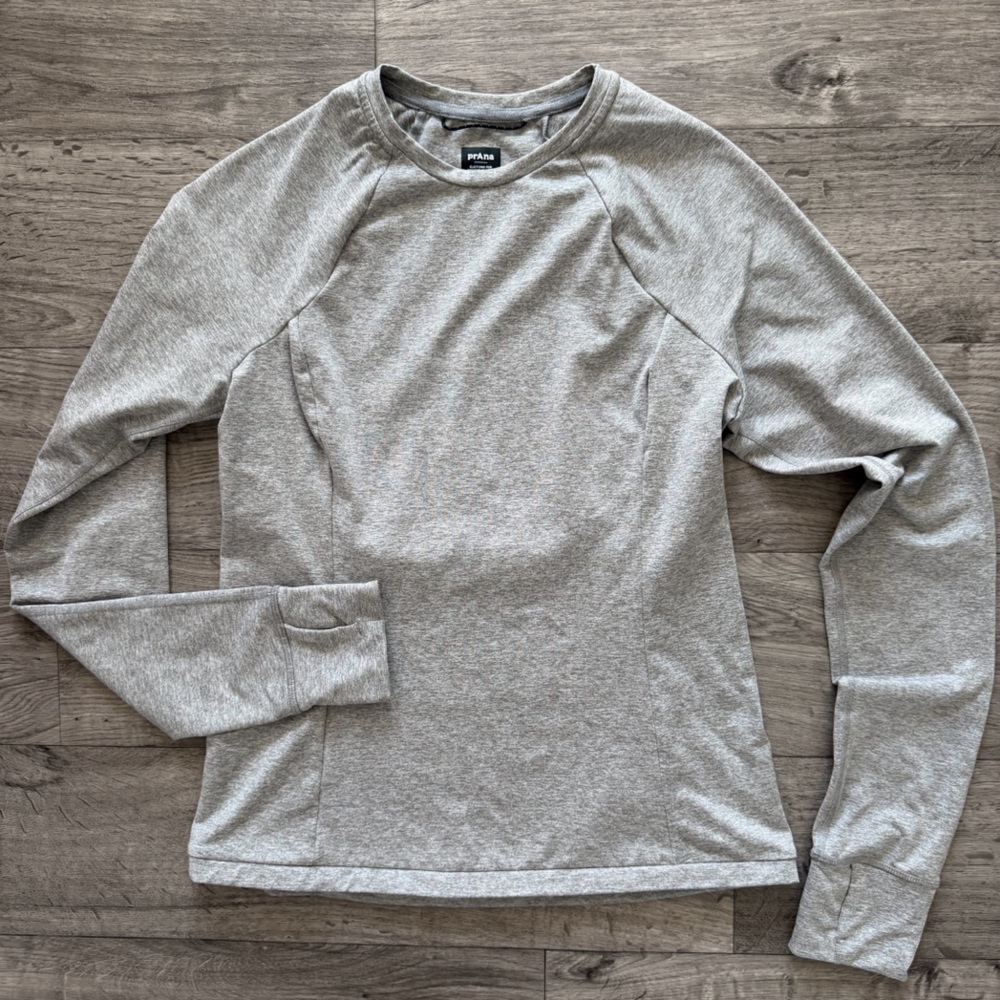 Prana Heather Gray Women's Long Sleeve Top